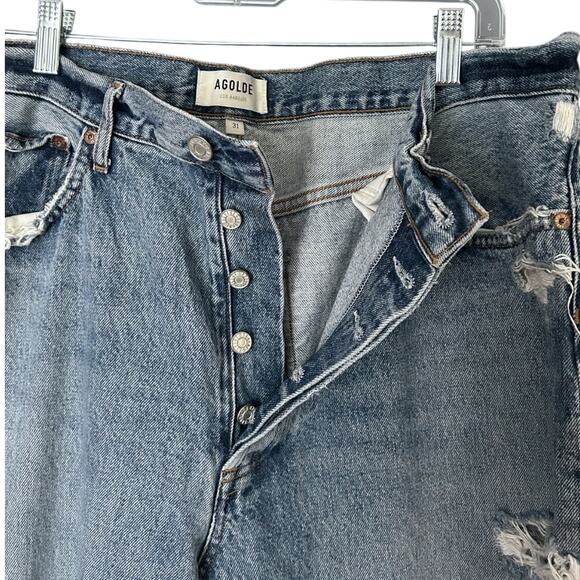 Agolde 90s High-Rise Straight-Leg Jean Women's 31 Isolate Light Blue Revolve - Picture 4 of 8